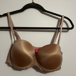 Nude Strapless Push Up with adjustable straps Bra